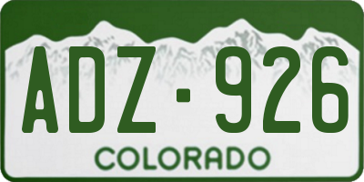 CO license plate ADZ926