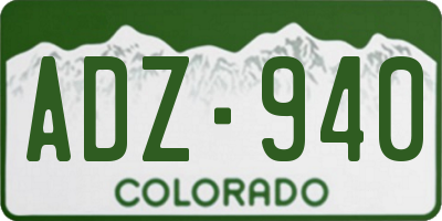 CO license plate ADZ940