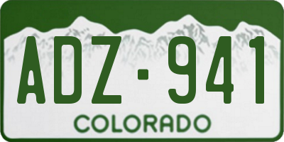 CO license plate ADZ941