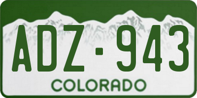 CO license plate ADZ943