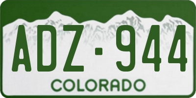 CO license plate ADZ944