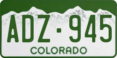 CO license plate ADZ945
