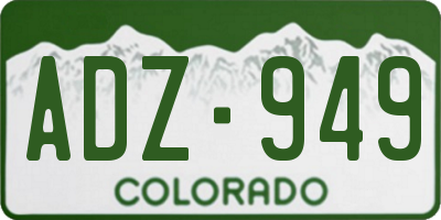 CO license plate ADZ949