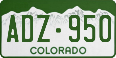 CO license plate ADZ950