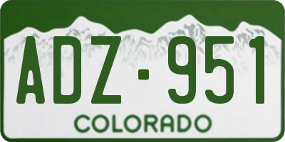 CO license plate ADZ951