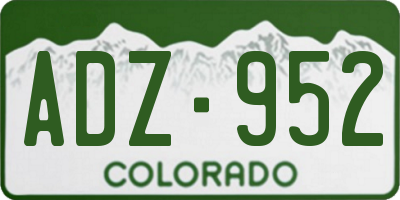 CO license plate ADZ952