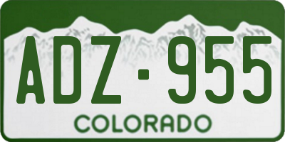 CO license plate ADZ955