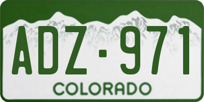 CO license plate ADZ971