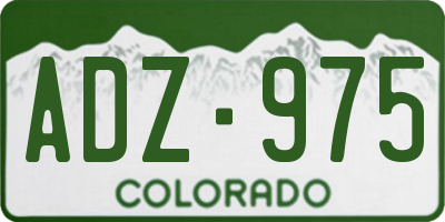 CO license plate ADZ975
