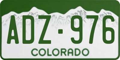 CO license plate ADZ976