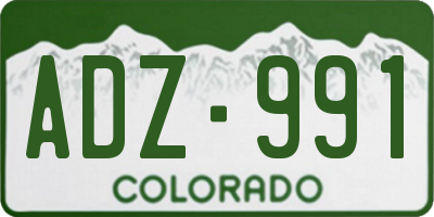 CO license plate ADZ991