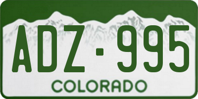 CO license plate ADZ995
