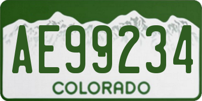 CO license plate AE99234