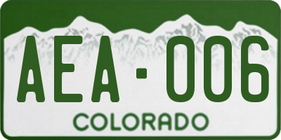 CO license plate AEA006