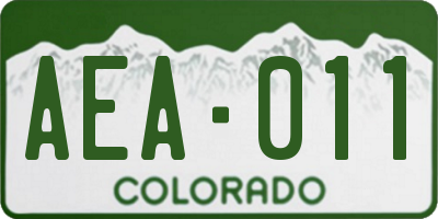CO license plate AEA011