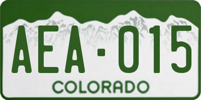 CO license plate AEA015