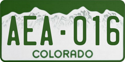CO license plate AEA016