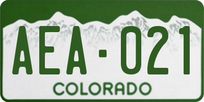 CO license plate AEA021