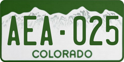 CO license plate AEA025