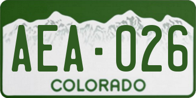 CO license plate AEA026