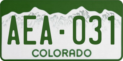 CO license plate AEA031