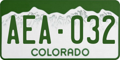 CO license plate AEA032
