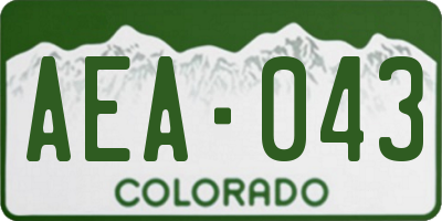 CO license plate AEA043