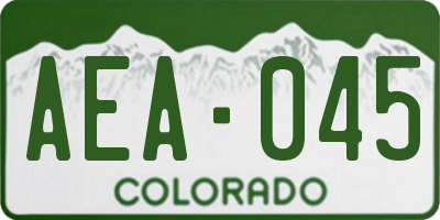 CO license plate AEA045