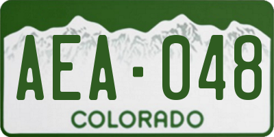 CO license plate AEA048