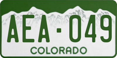 CO license plate AEA049