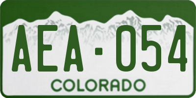 CO license plate AEA054