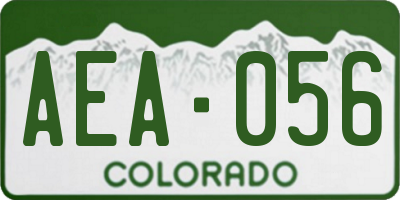 CO license plate AEA056