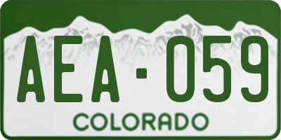 CO license plate AEA059