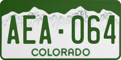 CO license plate AEA064