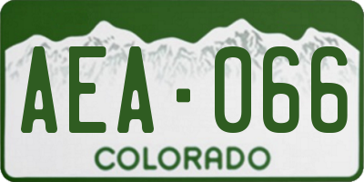 CO license plate AEA066