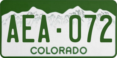 CO license plate AEA072