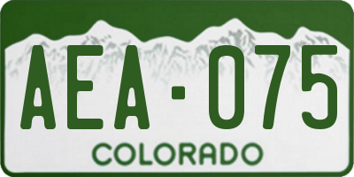 CO license plate AEA075