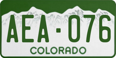 CO license plate AEA076
