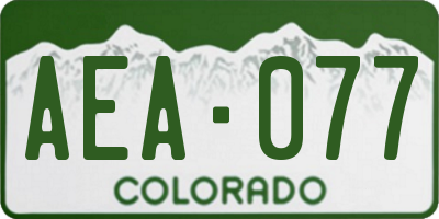 CO license plate AEA077