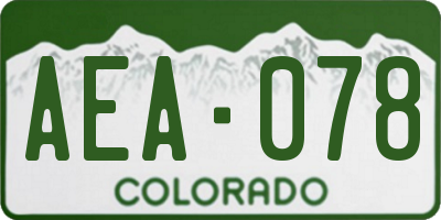 CO license plate AEA078