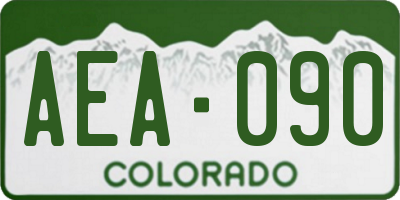 CO license plate AEA090