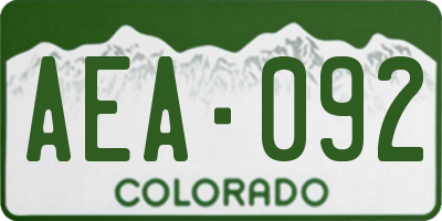 CO license plate AEA092