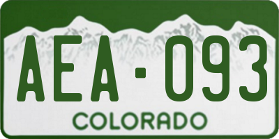 CO license plate AEA093