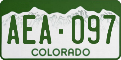 CO license plate AEA097