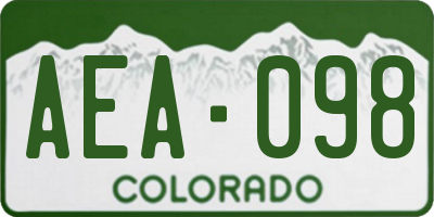 CO license plate AEA098