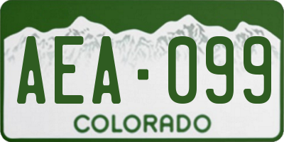 CO license plate AEA099
