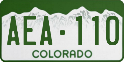 CO license plate AEA110