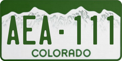 CO license plate AEA111