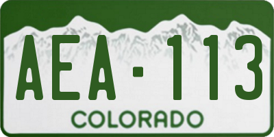 CO license plate AEA113