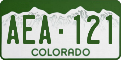 CO license plate AEA121